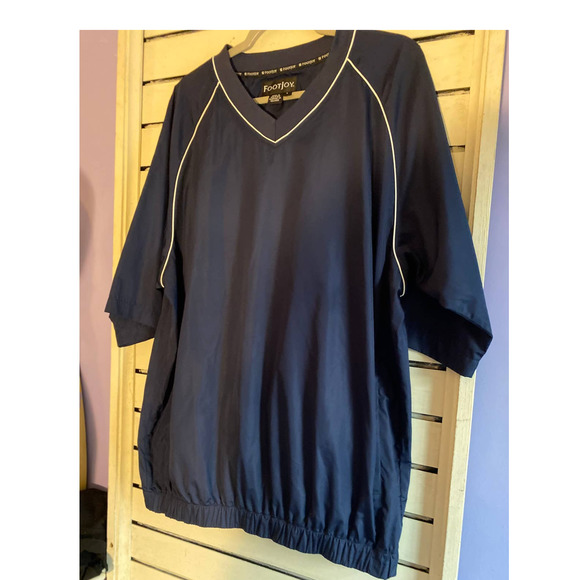 FootJoy FJ WindShirt Men's Large Blue Golf Pullover Windbreaker short sleeves - Picture 2 of 15